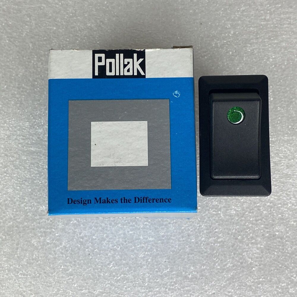 Pollak 34-306P Universal Rocker Switch, Screw Term    Green Lighted